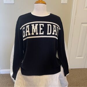 Vince Camuto Black and White Crew Neck Sweater